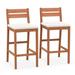 Gymax Patio Eucalyptus Wood Bar Stools Set of 2 Outdoor Bar Height