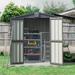 5.7x3 FT Outdoor Metal Storage Shed Tool Shed,Galvanized Steel,with Lockable Double Door