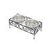 Iconic Pet Elevated wired pet double diner with Stainless Steel Bowls for Dogs