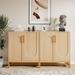 Sideboard Buffet Cabinet, White Gold Buffets with 4 Doors, Side Storage Cabinet