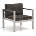 1/2 pcs Patio Aluminum Armchair Outdoor Single Sofa Chair w/ Cushions
