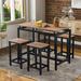 5-Piece Kitchen Dining Table, Industrial Counter Height Table Set with 4 Chairs & Foot Pads, for Apartment & Kitchen