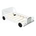 Twin Size Car Bed Frame for Boys, Wood Platform Bed with Headboards for Kids&Toddlers, Race Car Shaped Bed with Wooden Slats