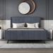 Full Size Multi-function Velvet Upholstered Platform Bed , Gray