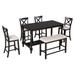 6-Piece Counter Height Dining Table Set with 4 Chairs & Bench,Espresso