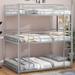 Full Size Silver Metal Triple Kids Bunk Bed For Bed Room