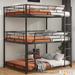 Metal Full Size Triple Bunk Bed,Converted into a Twin Size Bunk Bed and a Separate Twin Size Platform or 3 Separate Platform Bed