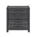 24" Dark Gray Distressed Solid Wood Two Drawer Nightstand