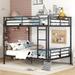 Contemporary Full Over Full Metal Bunk Bed, Sliver, Split the Single Bunk into Two Individual Beds