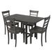 5-Piece Wood Square Drop Leaf Extendable Dining Table Set with 4 Ladder Back Chairs for Breakfast Nook, Small Places, Grey