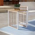 SEI Walamara Contemporary style Outdoor End Table in Natural and white finish