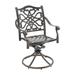 Clihome Patio Aluminum Garden Dinning Swivel Chair (Set of 2) Brown