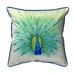 Betsy Drake Peacock Extra Large 22 X 22 Indoor / Outdoor Pillow