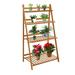 HElectQRIN 4-Tier Bamboo Flower Stand Rack Shelf Foldable Pot Planter Display Shelves Organizer Display Unit 27.4 x 17.7 x 48 inches (L x W x H)