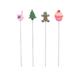 NUOLUX 4pcs Stainless Steel Cake Test Pin Bread Tester Probe Baking Tool for Biscuit Cupcake Muffin (Strawberry Cake+Hand+Xmas Tree+Snowman)