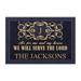 piaybook Doormat PERSonALIZED ELEGANT FAMILY HOME SERVE the LORDs DOORMat Non Slip Low-Profile Entrance Rug for Bathroom Kitchen Indoor and Outdoor