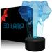 Elephant 3D Illusion Lamp - 7 Color Changing Night Light for Decoration and Gifts