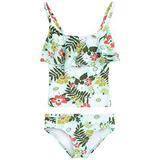 Kanu Surf Girls Charlotte Flounce Tankini Beach Sport 2-Piece Swimsuit Spring Bouquet Ice Green 3T