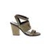 Freda Salvador Sandals: Strappy Chunky Heel Casual Green Print Shoes - Women's Size 9 - Open Toe