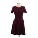 BCBGMAXAZRIA Casual Dress: Burgundy Dresses - Women's Size 8