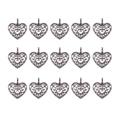 NUOLUX 50PCS Alloy Pendant Charm Handmade Necklace Earrings Accessories Hollow Heart Metal Pendants for DIY Making Bracelet Necklace Jewelry Accessories (Silver)