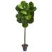 Nearly Natural 4 Fiddle Leaf Artificial Tree With Decorative Planter