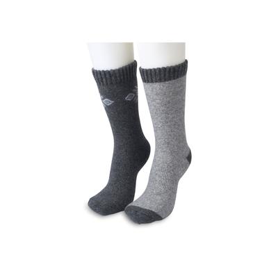Plus Size Women's 2 Pair Pack 25% Wool Blend Socks by GaaHuu in Black Snowflake Border (Size ONESZ)