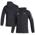 Men's adidas Black South Florida Bulls Sideline Tiro21 Windbreaker Full-Zip Hooded Jacket