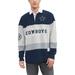 Men's Tommy Hilfiger Heather Gray/Navy Dallas Cowboys Connor Oversized Rugby Long Sleeve Polo