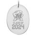 Maryland Terrapins Class of 2024 2.75'' x 3.75'' Glass Oval Ornament