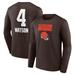 Men's Fanatics Branded Deshaun Watson Brown Cleveland Browns Team Wordmark Player Name & Number Long Sleeve T-Shirt