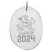 Notre Dame Fighting Irish Class of 2024 2.75'' x 3.75'' Glass Oval Ornament
