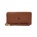 Women's Fossil Brown Middle Georgia State Knights Logan RFID Zip-Around Leather Clutch