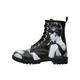 Schnürboots DOGO "Damen Boots" Gr. 38, Normalschaft, schwarz (schwarz, rot) Damen Schuhe Schnürstiefeletten Vegan