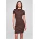 Stillkleid URBAN CLASSICS "Damen Ladies Rib Tee Dress" Gr. XXL, US-Größen, braun (brown) Damen Kleider