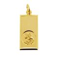 Personalised With Your Engraving Solid 9ct Yellow Gold Large St Christopher Ingot Pendant 30mm x 16mm With Optional 1.6mm Wide Diamond Cut Curb Chain In Gift Box (available in 16" to 24")