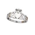 14ct White Gold Irish Claddagh Celtic Trinity Knot Mens Ring Size T 1/2 Jewelry Gifts for Men
