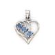 14ct White Gold Blue Topaz Love Heart Pendant Necklace Jewelry Gifts for Women