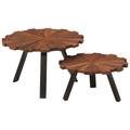 vidaXL Tables basses 2 pcs bois massif récupéré et fer