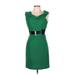 Nue by Shani Cocktail Dress - Sheath Cowl Neck Sleeveless: Green Solid Dresses - Women's Size 10