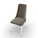 Calligaris Etoile Chair w/ High Back & Metal Legs Upholstered/Metal/Genuine Leather in Gray/Brown | 35.75 H x 18.13 W x 22.5 D in | Wayfair