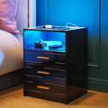 Rubbermaid LED Nightstand w/ Wireless Charging Station,3 Color Dimmable Auto Sensor Night Stand For Bedroom Furniture | Wayfair m3531