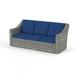 Winston Porter Mercile 71.65" Wide Outdoor Patio Sofa Wicker/Rattan/Metal/Rust - Resistant Metal in Gray/Blue | Wayfair