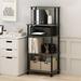 Ebern Designs Seddon 5 Tier Toolless Multipurpose Etagere Bookcase w/ Wheels Plastic in Gray/Black | 54 H x 23 W x 16 D in | Wayfair