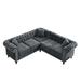 Gray Sectional - House of Hampton® Jacquis 2 - Piece Upholstered Sectional Velvet | 29 H x 80 W x 80 D in | Wayfair