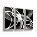 Brayden Studio® Abstract Poerty In Black & White 3 Pieces Canvas, Wood in White/Brown | 36 H x 54 W x 2 D in | Wayfair