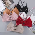 2023 sexy filettato sport yoga reggiseno puro cotone reggiseno sportivo fitness top reggiseno