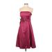 Banana Republic Cocktail Dress - Bridesmaid Open Neckline Sleeveless: Burgundy Print Dresses - Women's Size 6