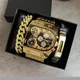 Oulm top großes Zifferblatt Männer uhr quadratische goldene Quarz armbanduhr für Mann Sport
