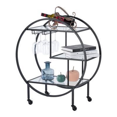 Vannoy Mobile Bar Cart Drink Cabinet - Sleek and Stylish Home & Food Accessories Display